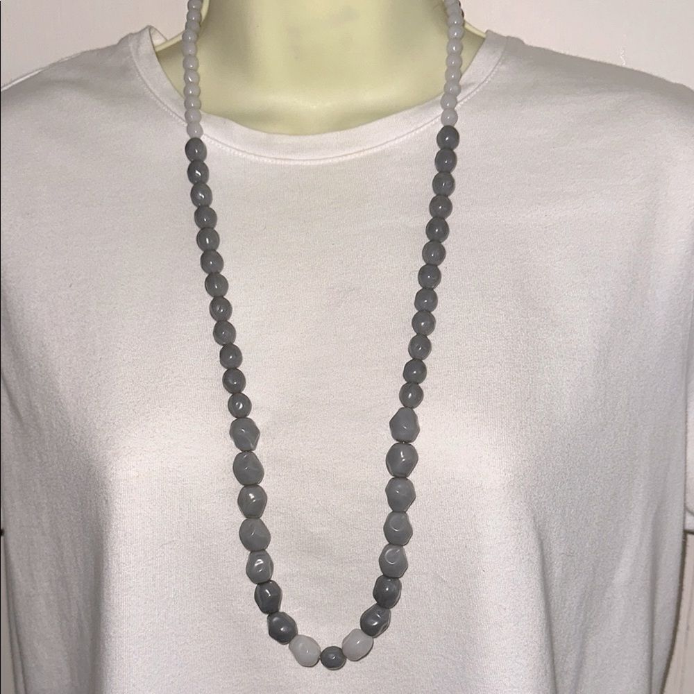 Homemade/Handmade Gray Plastic Bead ‎ Necklace